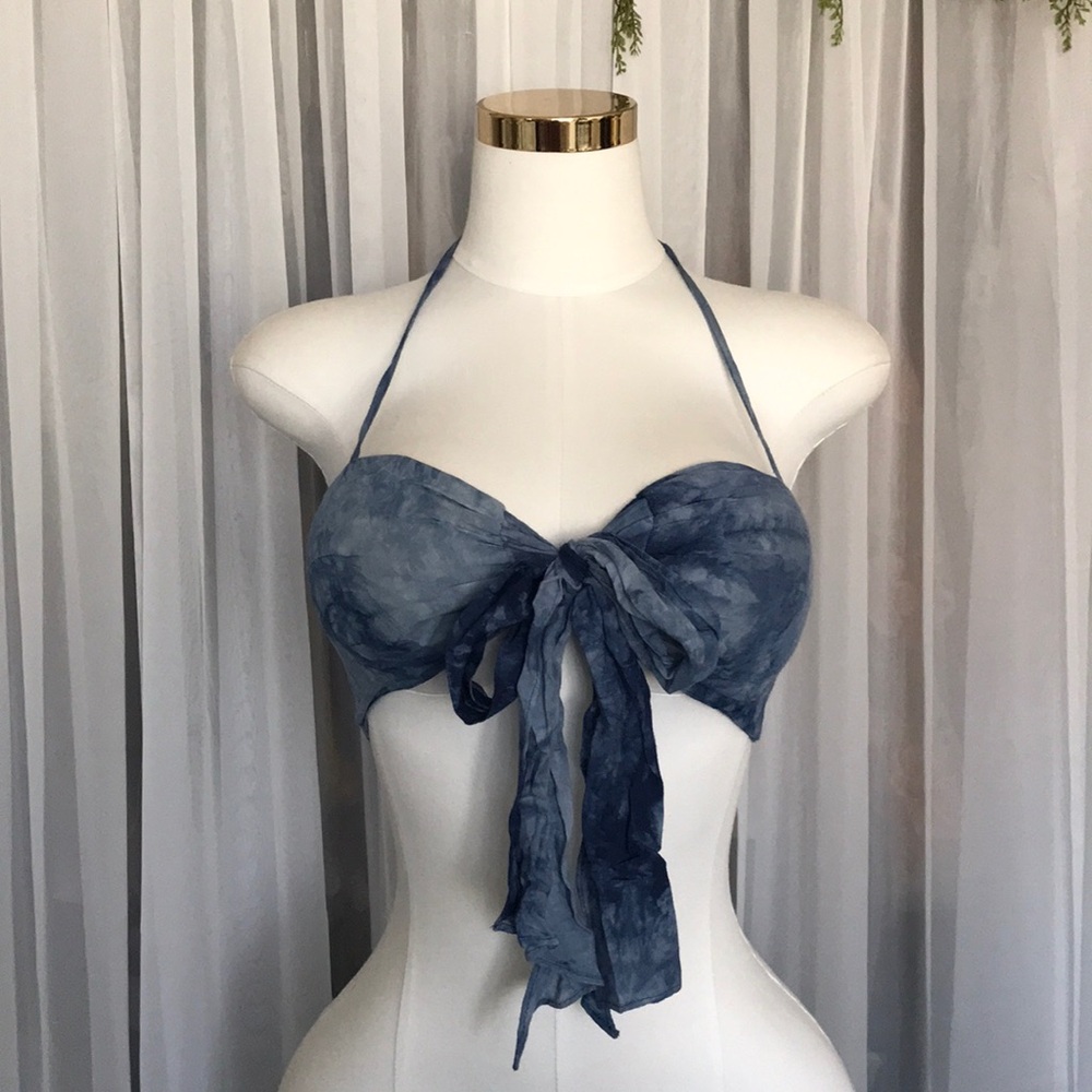 Tie Dye Front Tie Crop Top